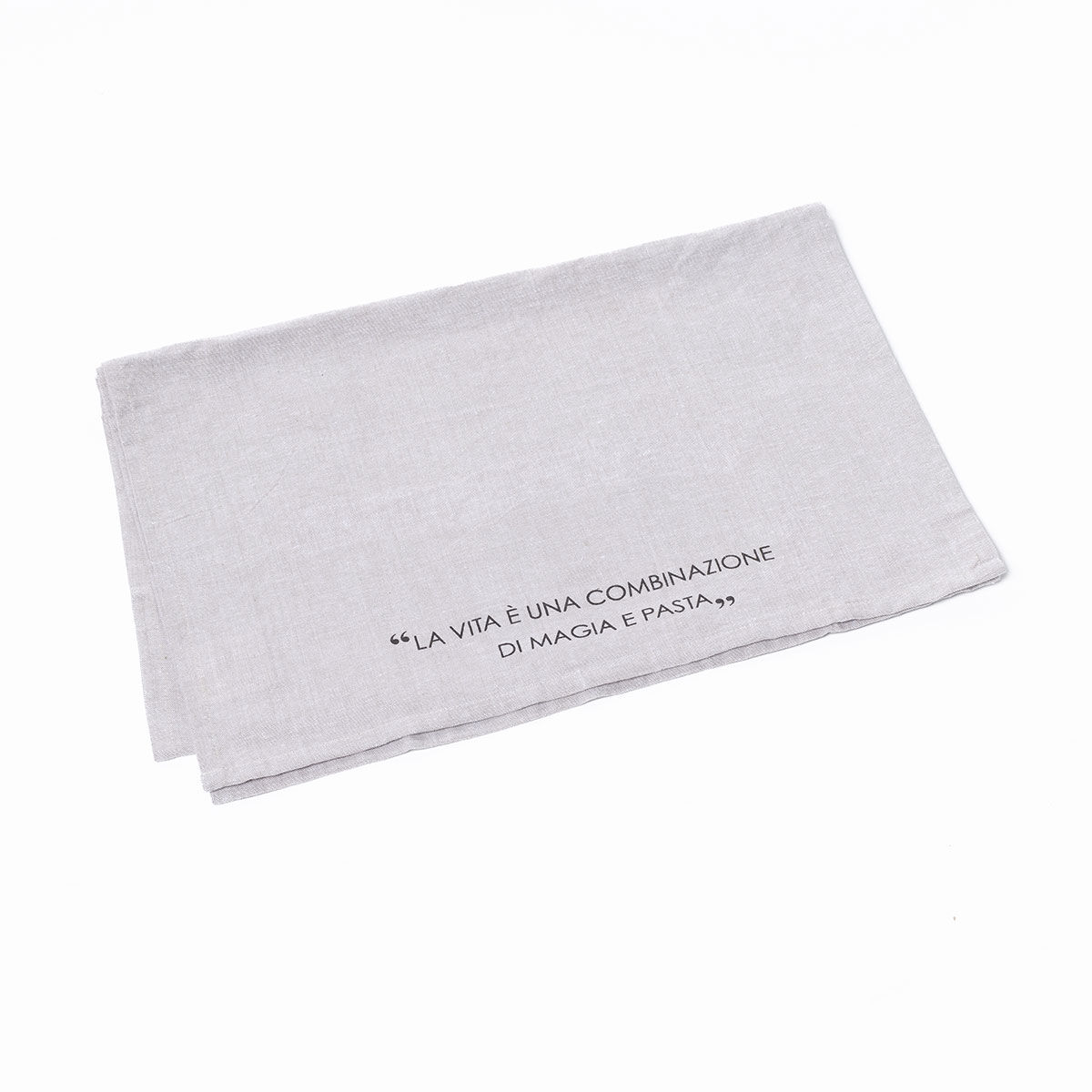 Frente a frente com frase taupe 50x140cm