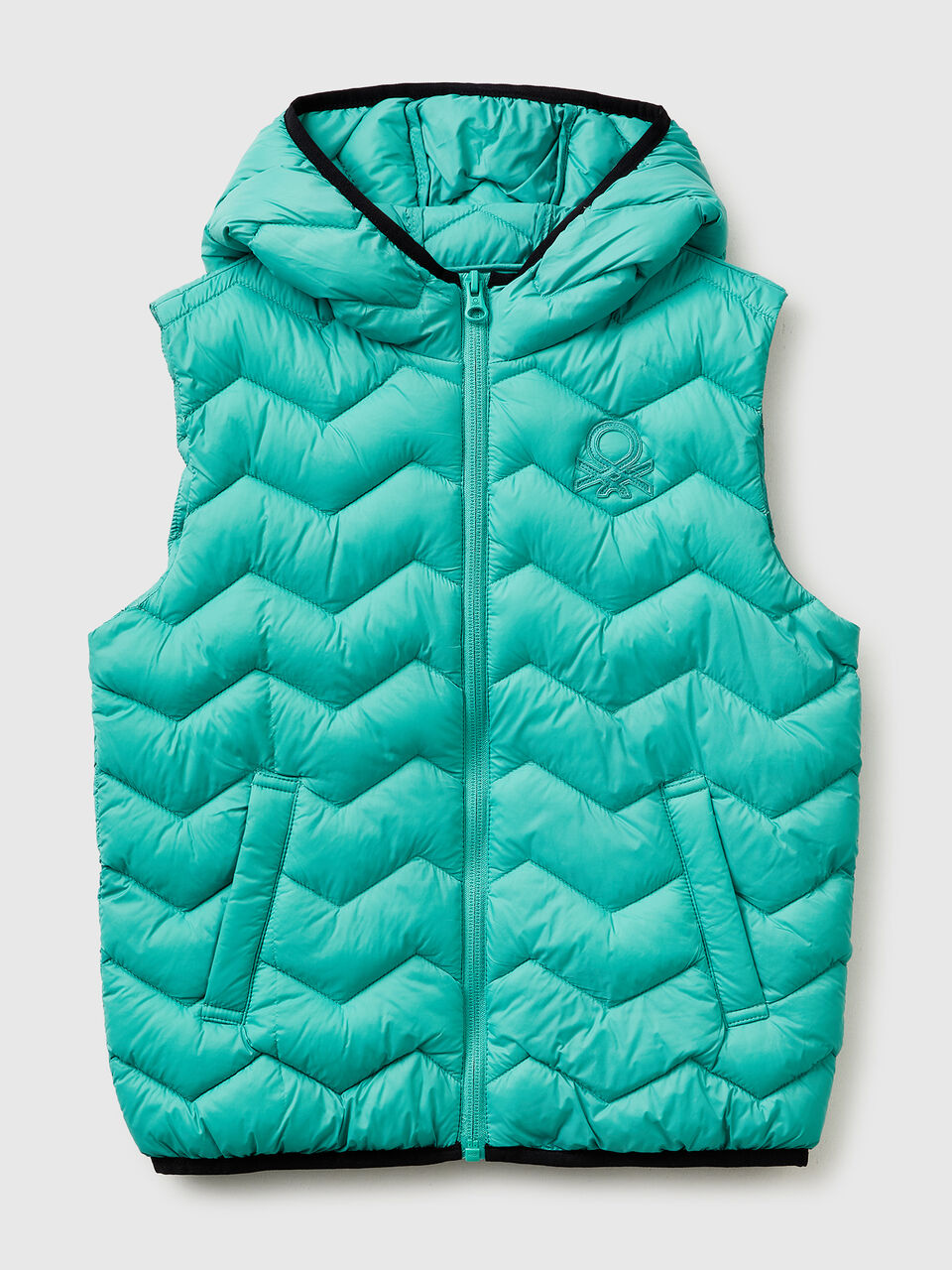 Padded vest with hood