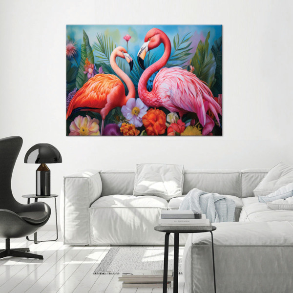 Feeby Obraz na płótnie, Flamingi Ptaki Zwierzęta Egzotyczne 60x40
