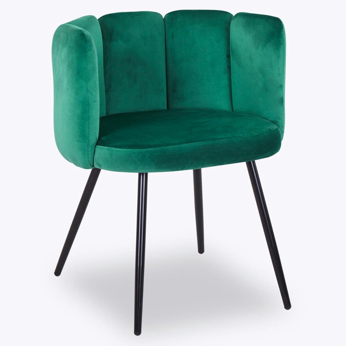 AMELA - Lot de 2 chaises velours vert