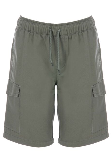 Older Boys Khaki Woven Cargo Shorts