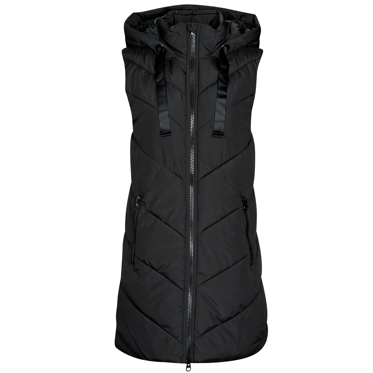 JDY - JDYSKYLAR PADDED HOOD WAISTCOAT OTW - Black