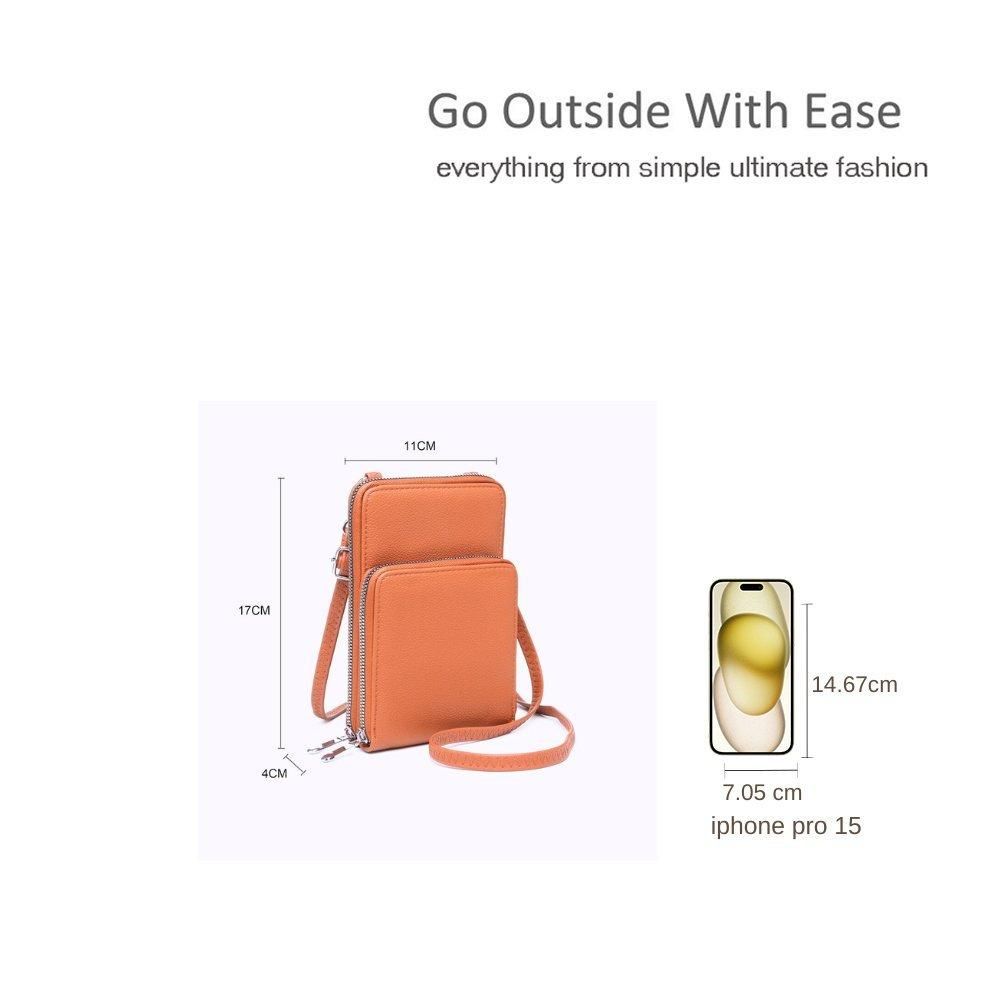 Kitise Small Double-Zipped Mobile Phone Bag with Adjustable Strap