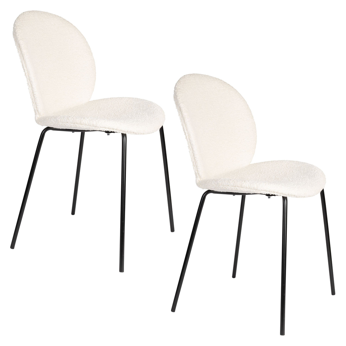 Zuiver Bonnet Eetkamerstoelen Off-White - Set van 2