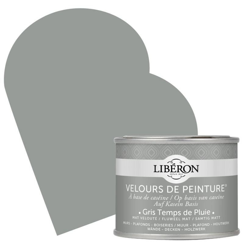 Peinture pour murs Velours de Peinture gris temps de pluie mat 0,125 L LIBERON