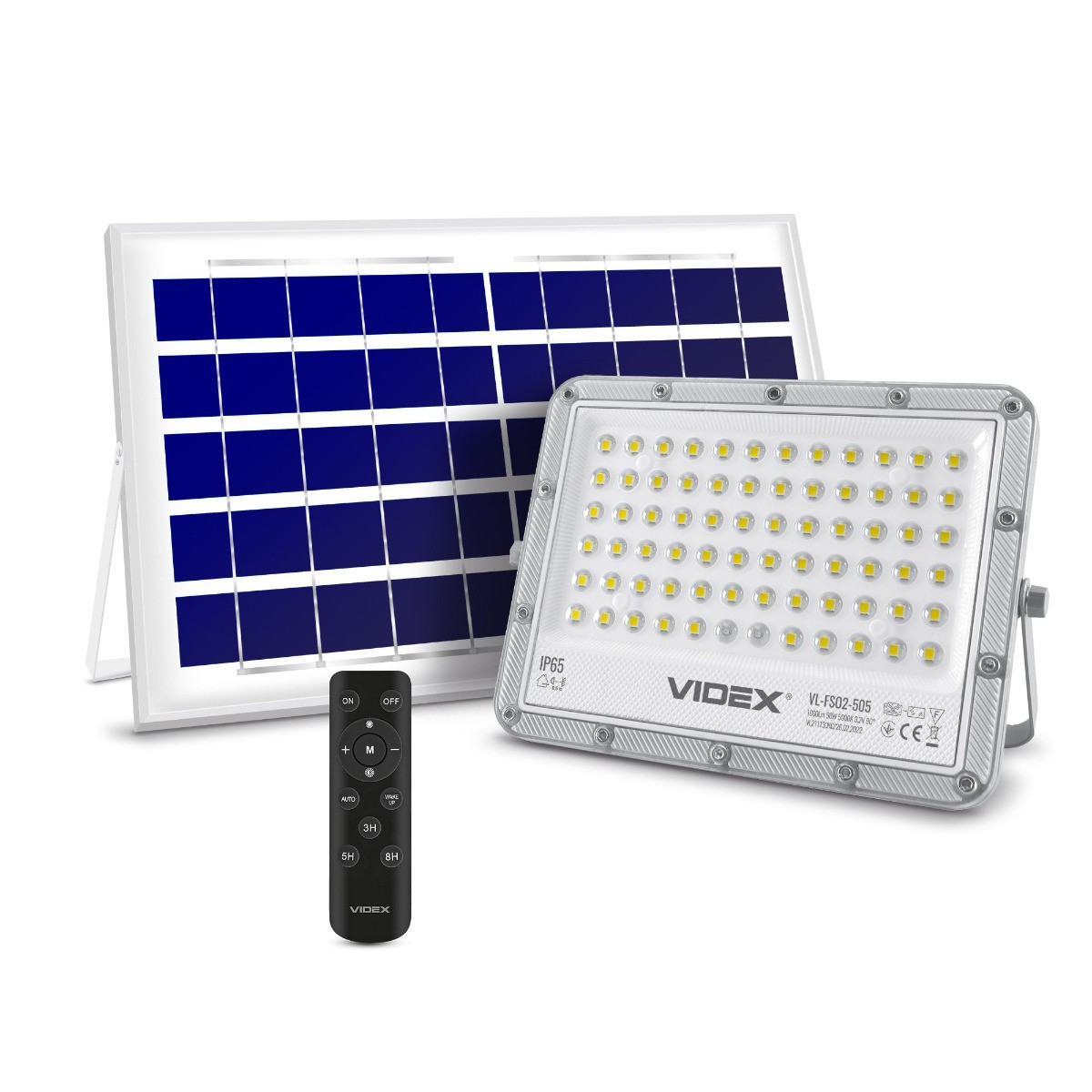 Naświetlacz solarny z pilotem 1000lm=LED 10W 5000K IP65 SOLAR Videx