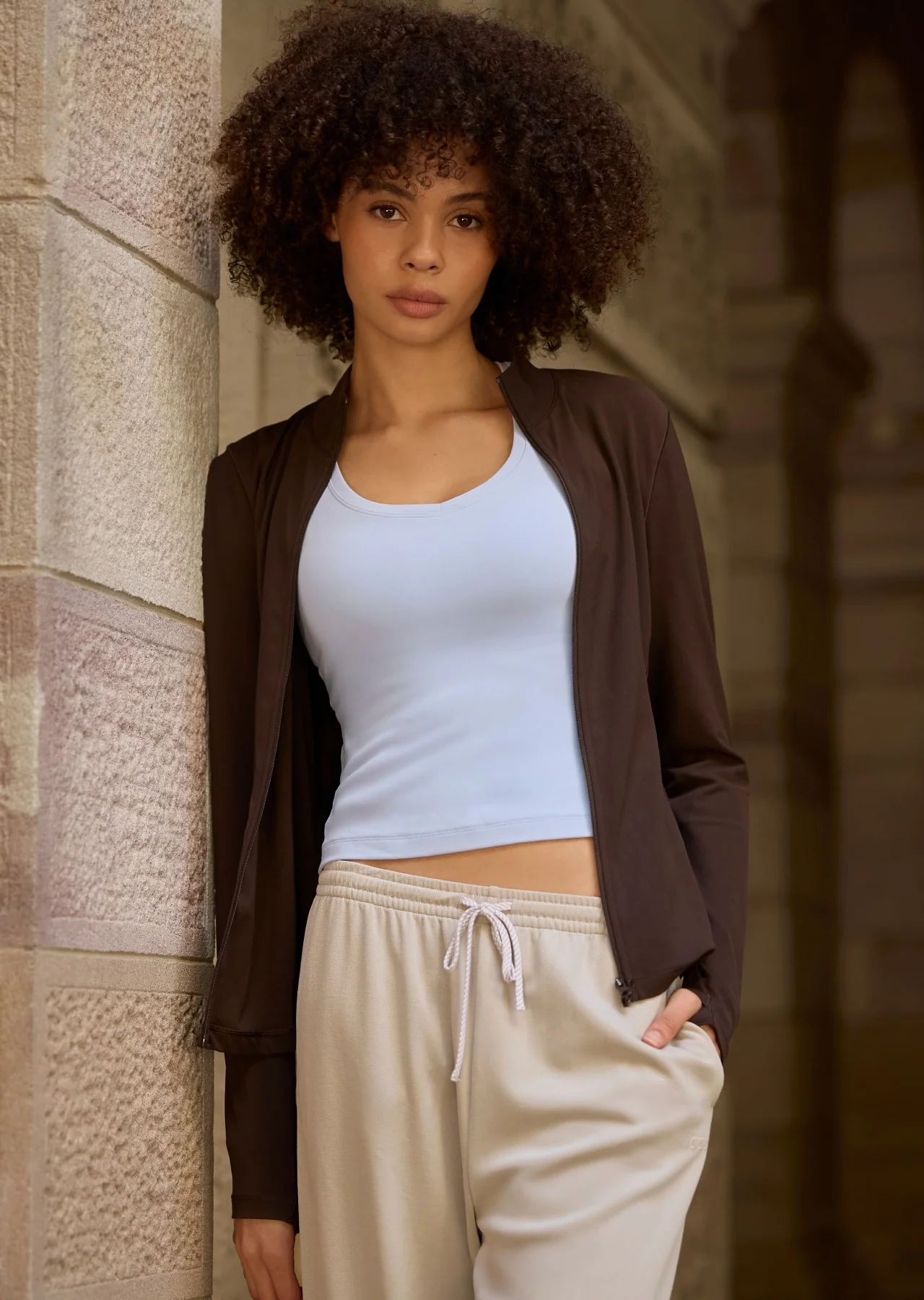 Dawn To Dusk Active Zip Through Top