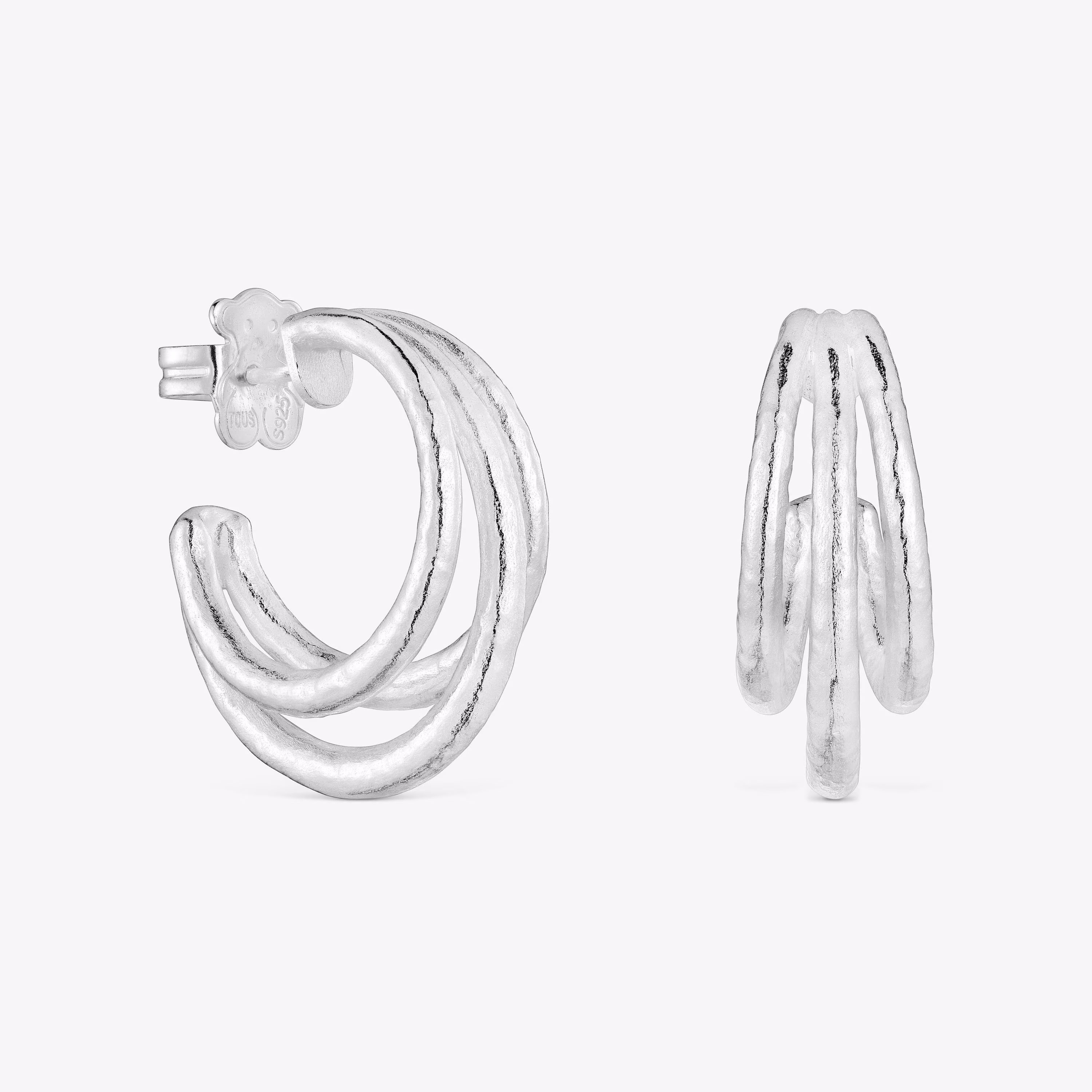 Pendientes de aro de plata 26 mm Duna