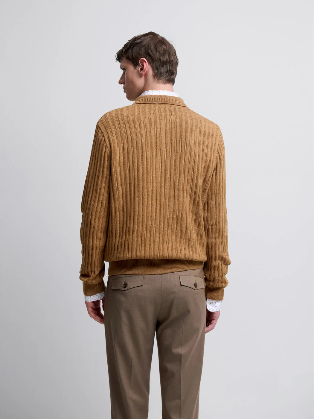 Pull col polo boutonné en coton bio