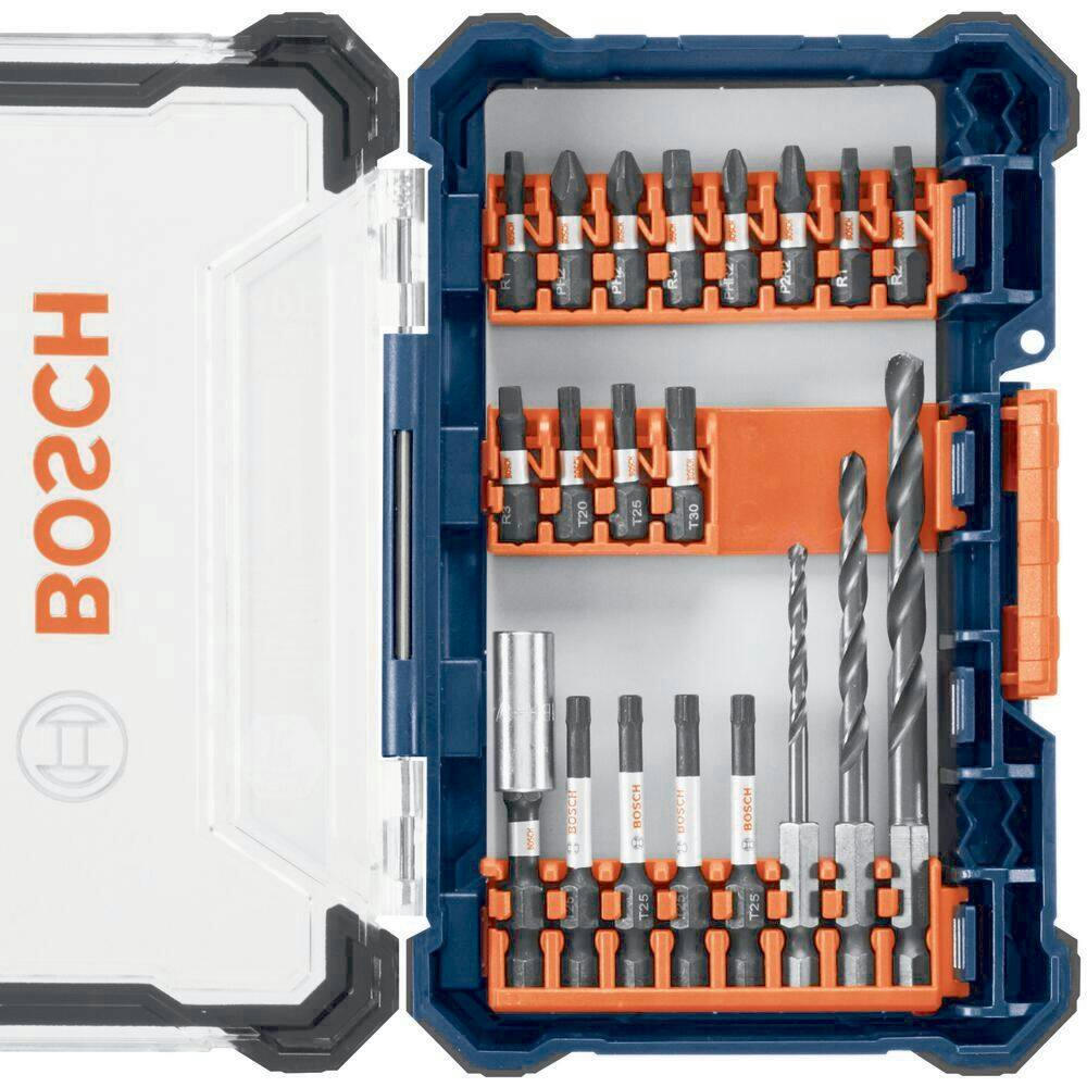 Bosch Impact Tough Screw Driver Bit Set with Customizable Case, 20-pc