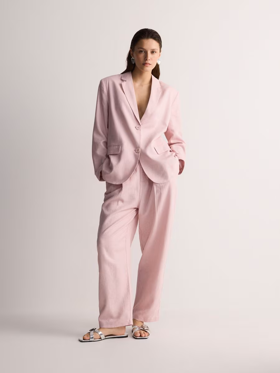 Linen Rich Blazer With Viscose Blend