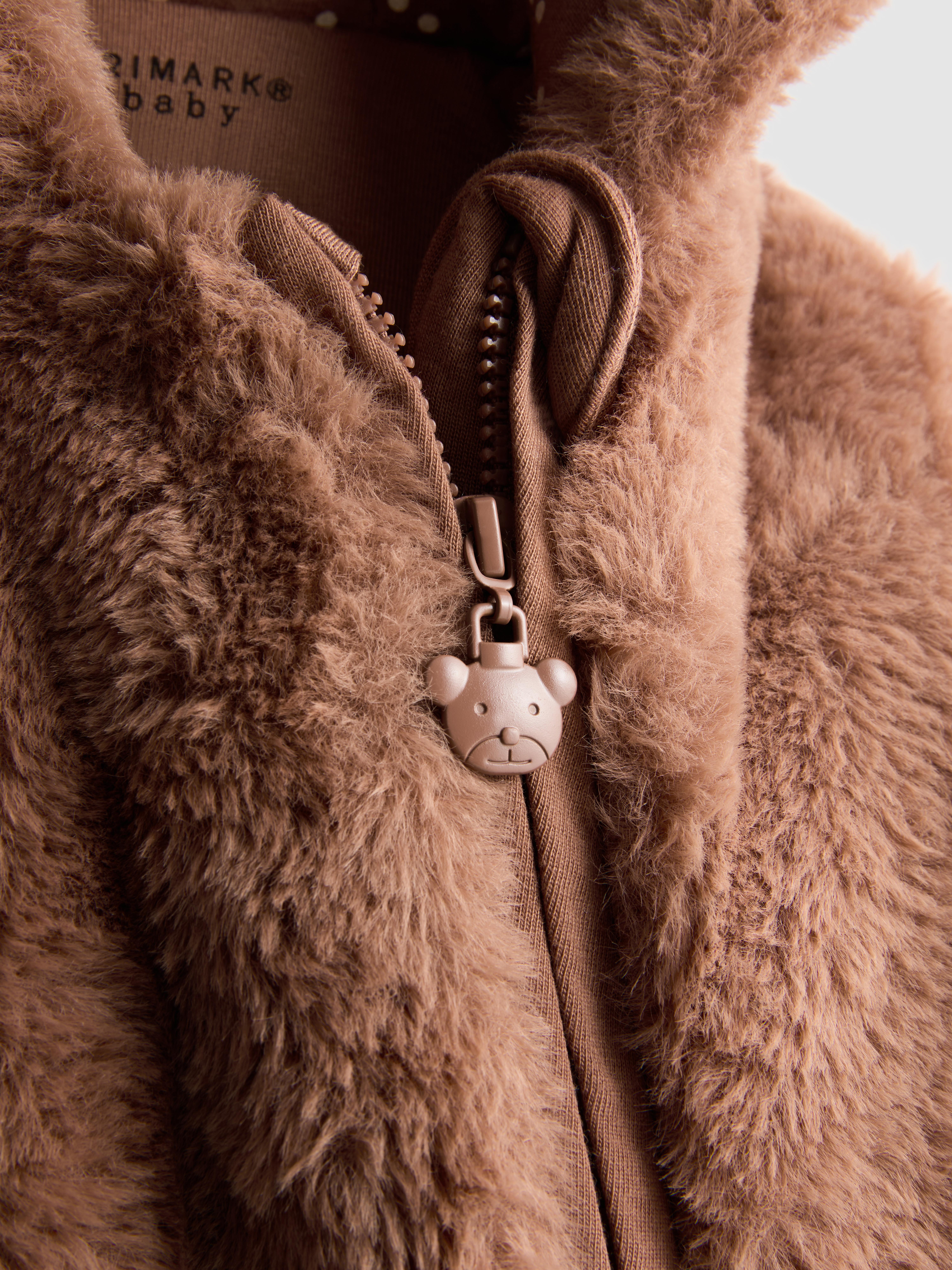 0-18mths | Bear Zip-Up Newborn Pramsuit