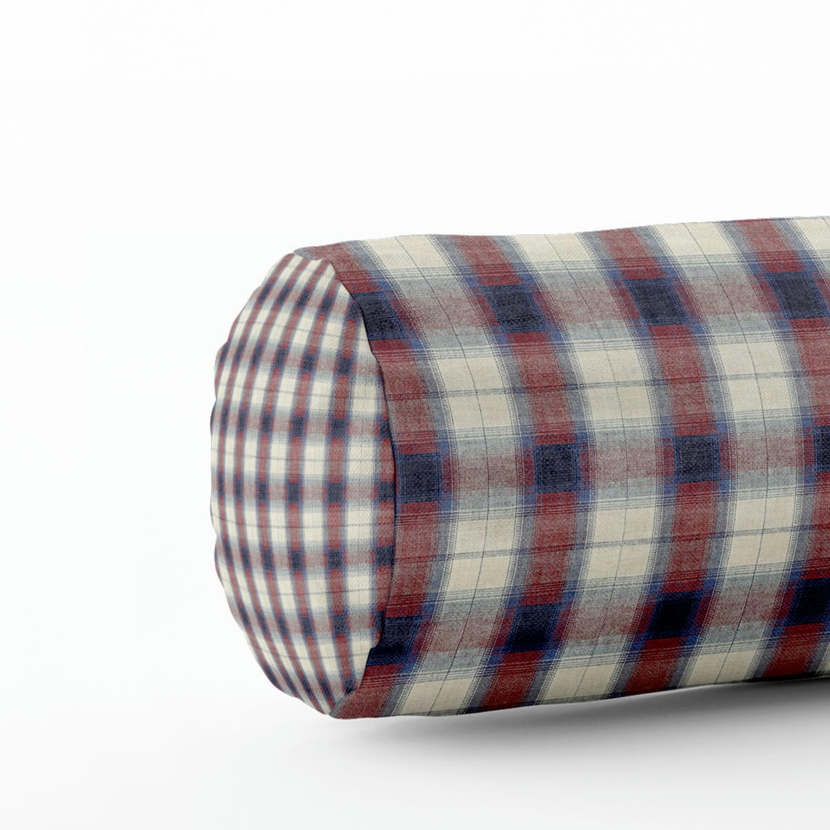 - Coussin traversin tartan polyester violet 40x15cm