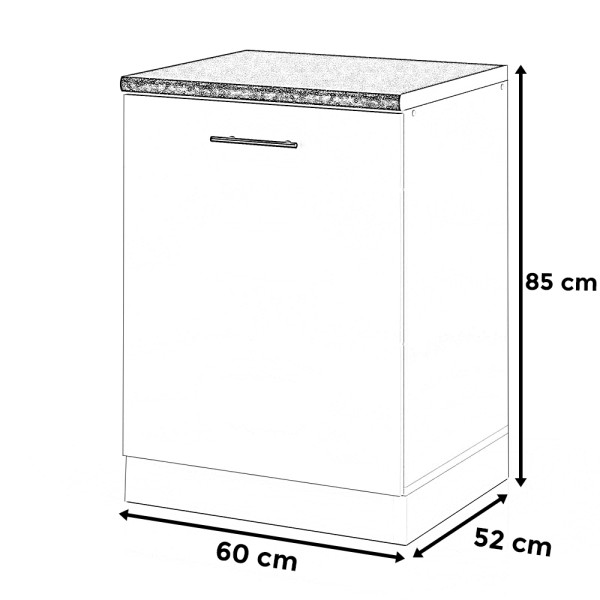 Szafka kuchenna stojąca kosz cargo 60cm spremium dąb sonoma