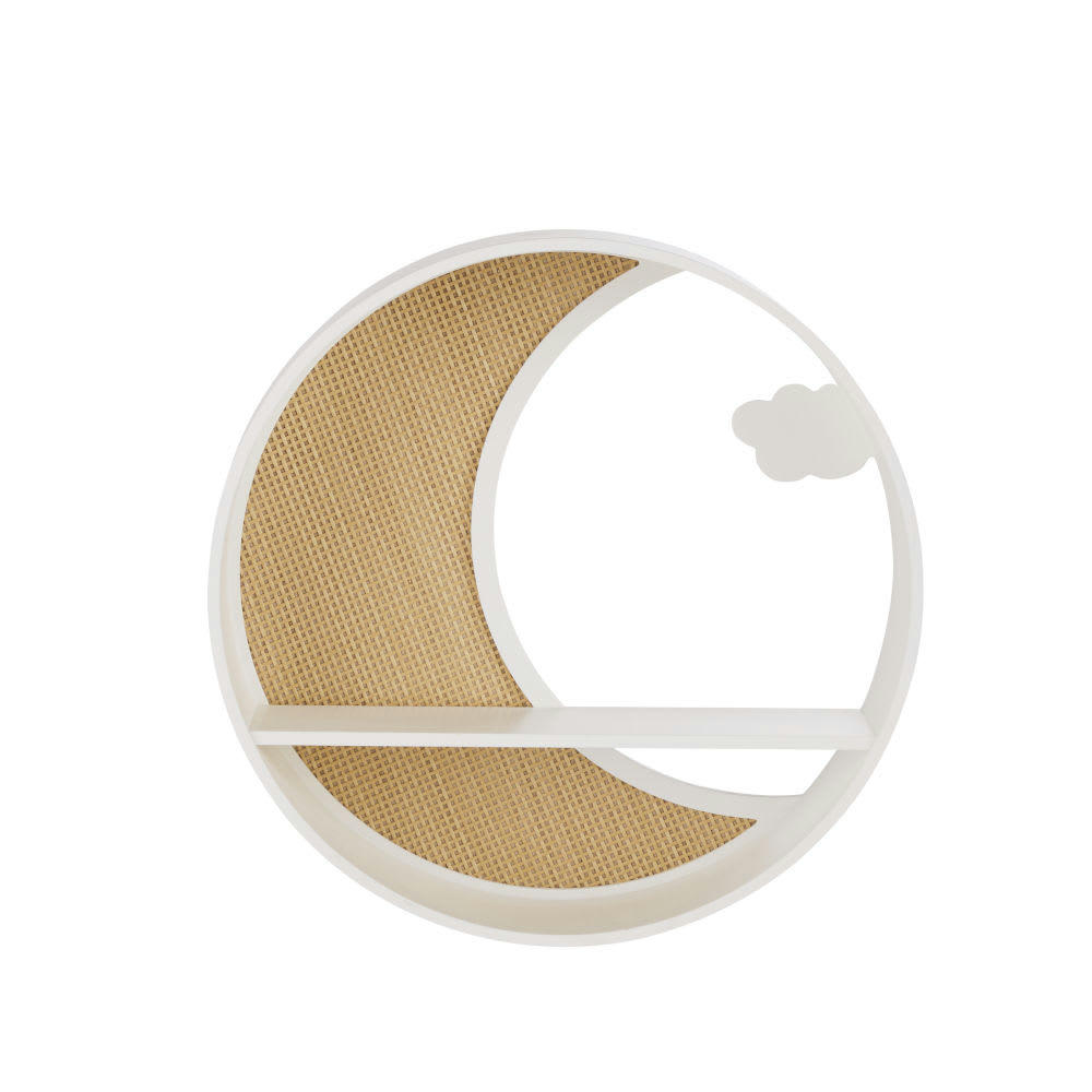 OIA - Etagère murale lune écrue cannage en rotin