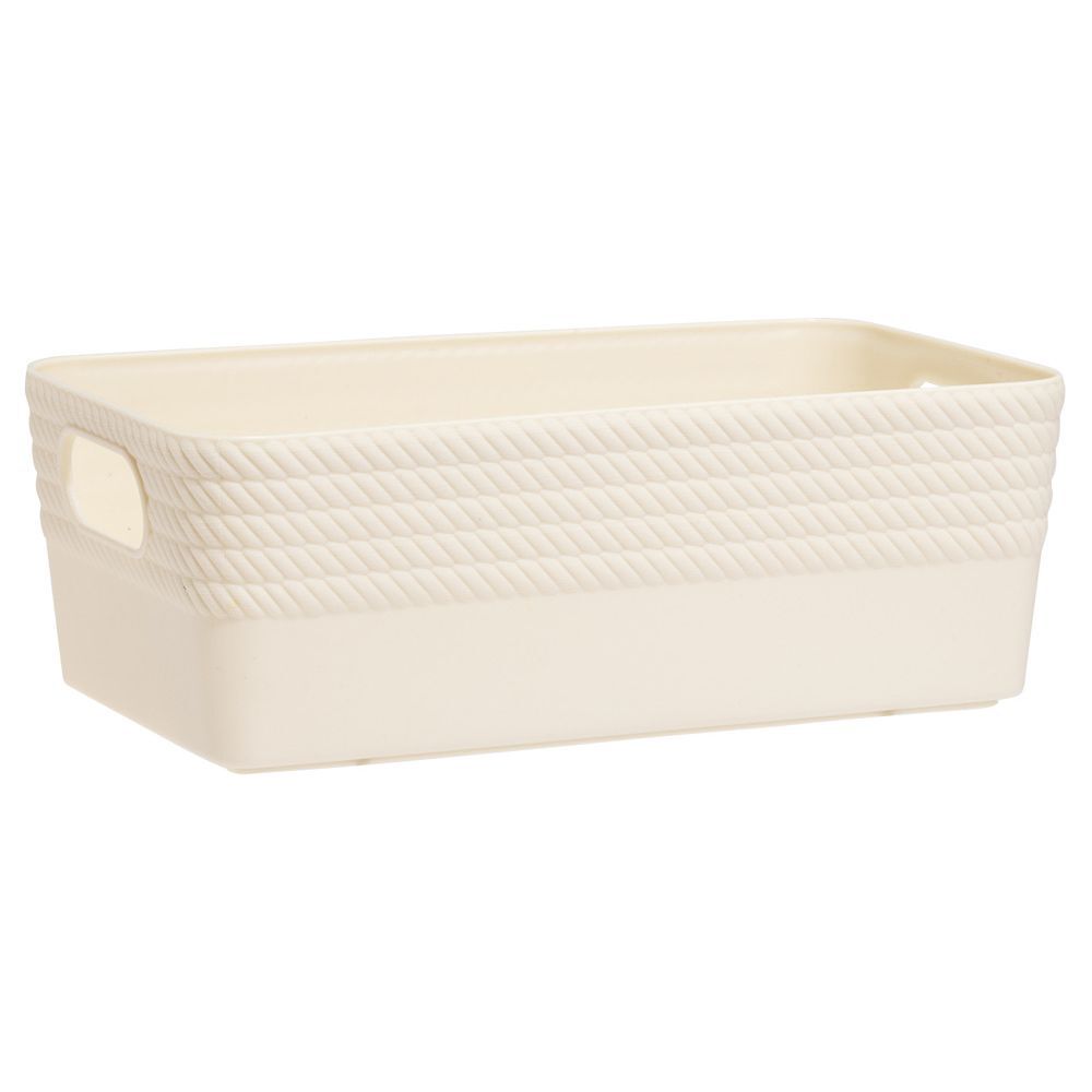 BoÎte plastique beige 20x11xH7cm
