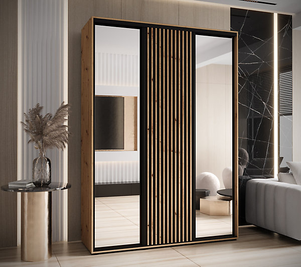 Armoire Lanko 2 a portes coulissantes H. 235,2 x L. 180 x P. 60 3 portes