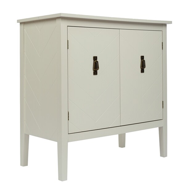 2 Door Wooden Cabinets, Off-white Wood Cabinet Vintage Style Sideboard for Living Room Dining Room Office