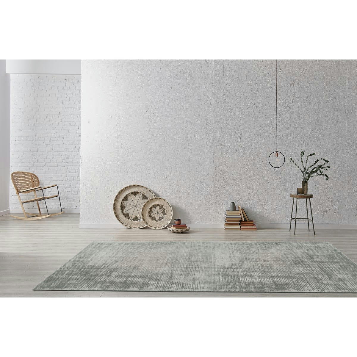BRIDGET - Tapis moderne fait main en Viscose Argent 80x150 cm