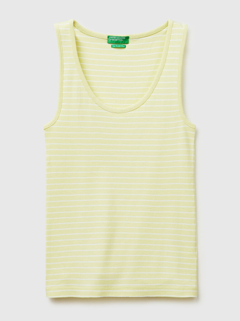 Striped tank top in pure cotton