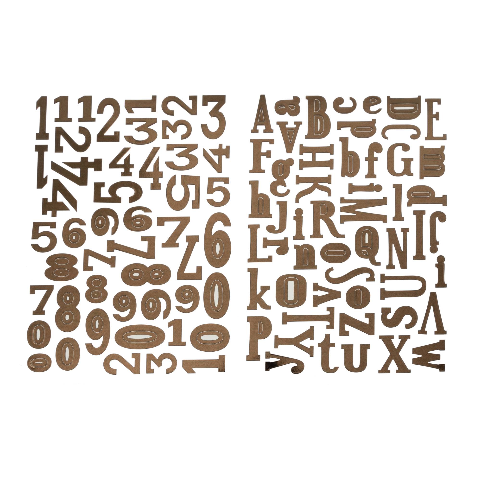 Bronze Metallic Alphabet Stickers 100 Pieces