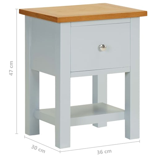 NNEVL Nightstand 36x30x47 cm Solid Oak Wood
