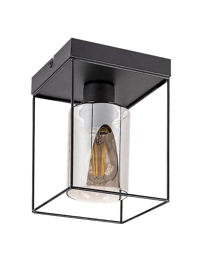Lampa sufitowa czarna-kolor dymny Chadwick 1xE27x25W Rabalux