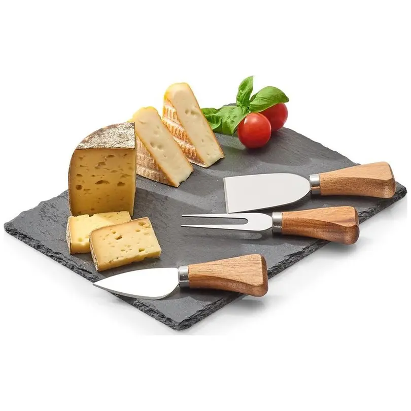 Käsebrett mit Messer 4-teilig Käse-Servierset