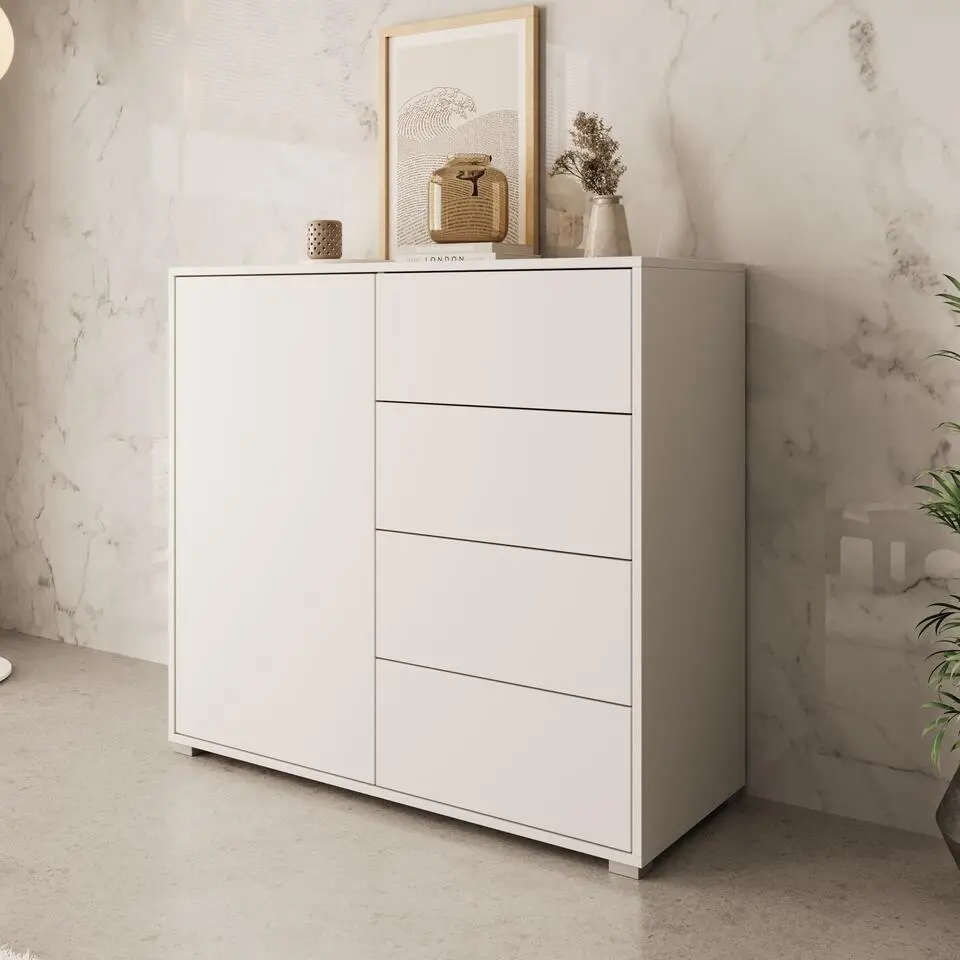 Meubella - Dressoir Gideon - Wit - 100 cm