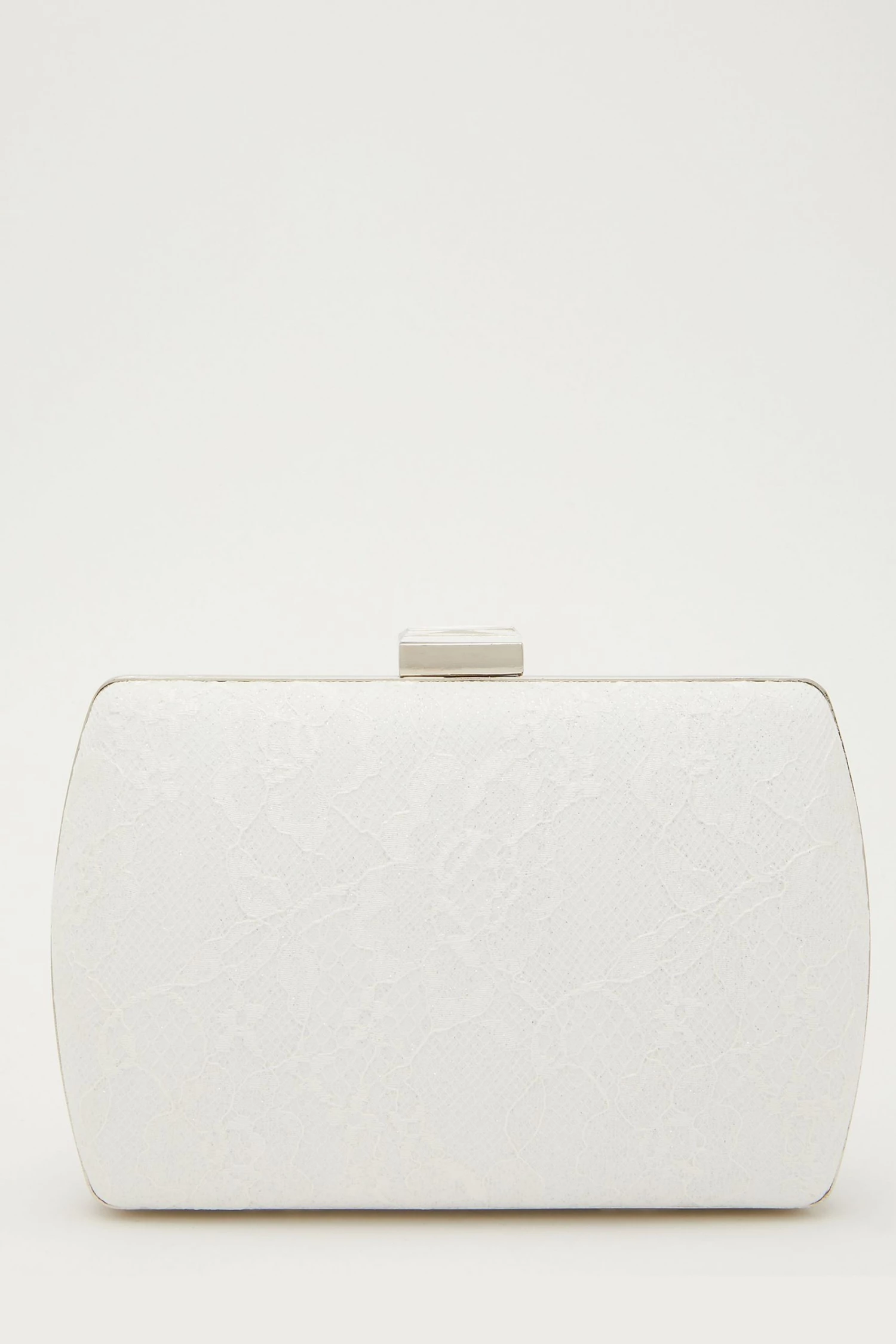 Quiz White Glitter Lace Box Bag