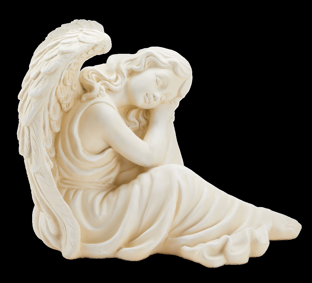 For Living Outdoor Memorial Angel Garden Statue & Lawn Ornament, White/Natural