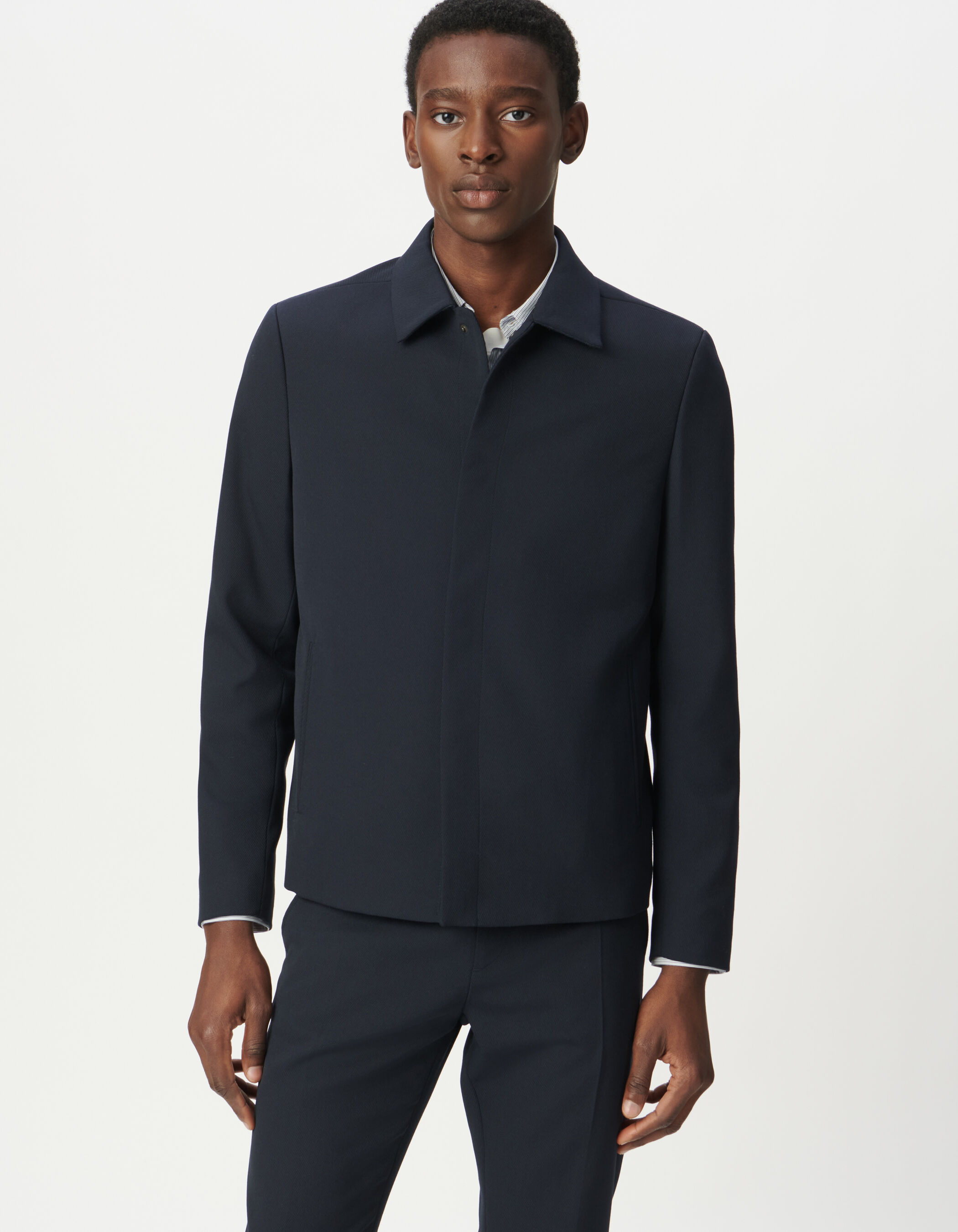 Blouson de costume marine pressions cachées Homme