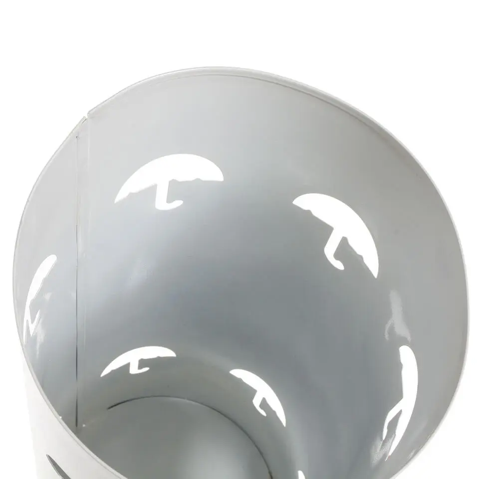 Paraplubak/parapluhouder - ivoor wit - metaal - D20 x H47 cm