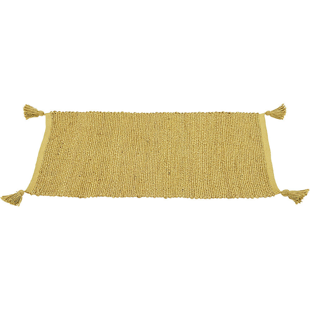 Tapis rectangulaire jute jaune moutarde