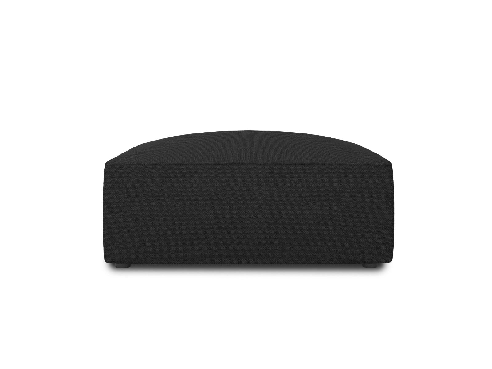 Micadoni Poef Ruby structurele stof, zwart - 93x93x40cm