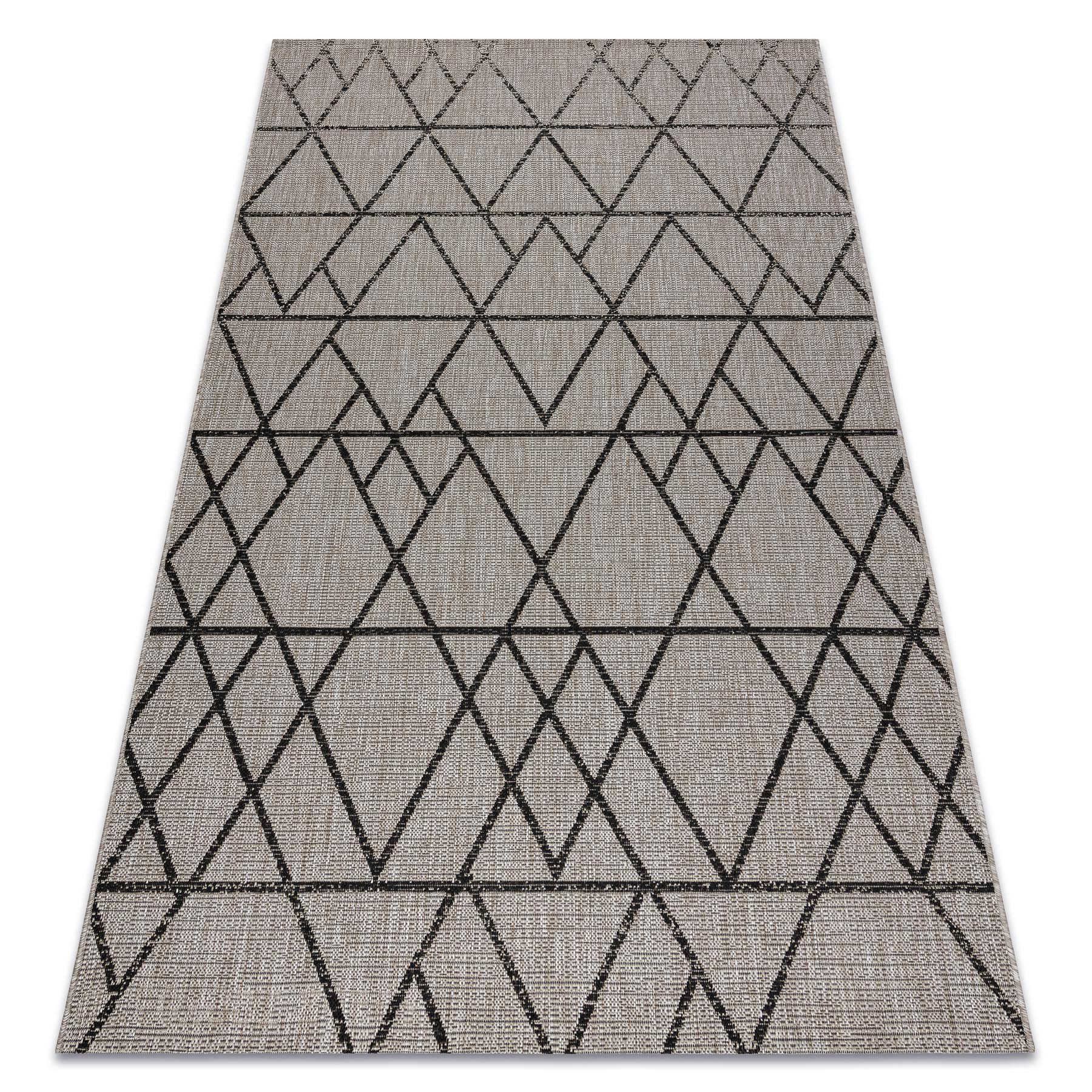 DYWAN SZNURKOWY SIZAL FLOORLUX 20508 silver / black TRÓJKĄTY 60x110 cm