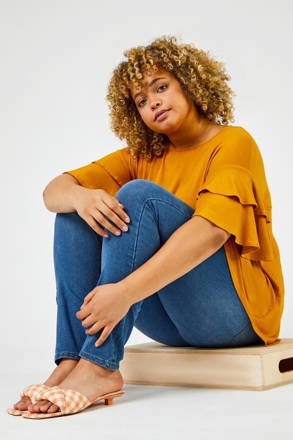 Roman Curve Stretch Denim Elastic Waist Jegging