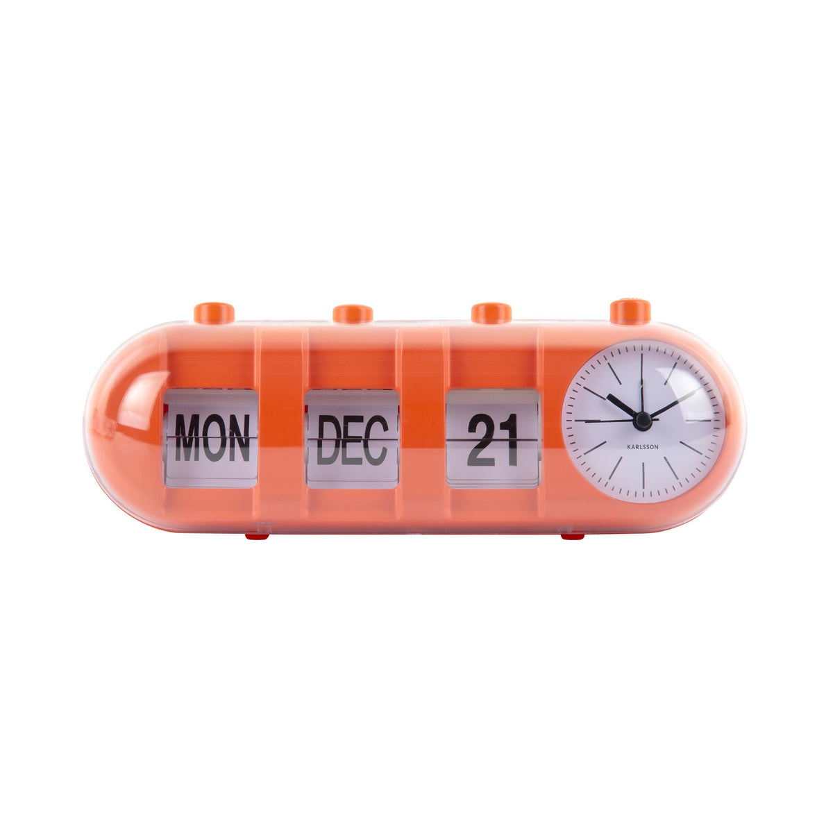 Karlsson wekker Retro Tube - oranje - 9x26x9.3cm