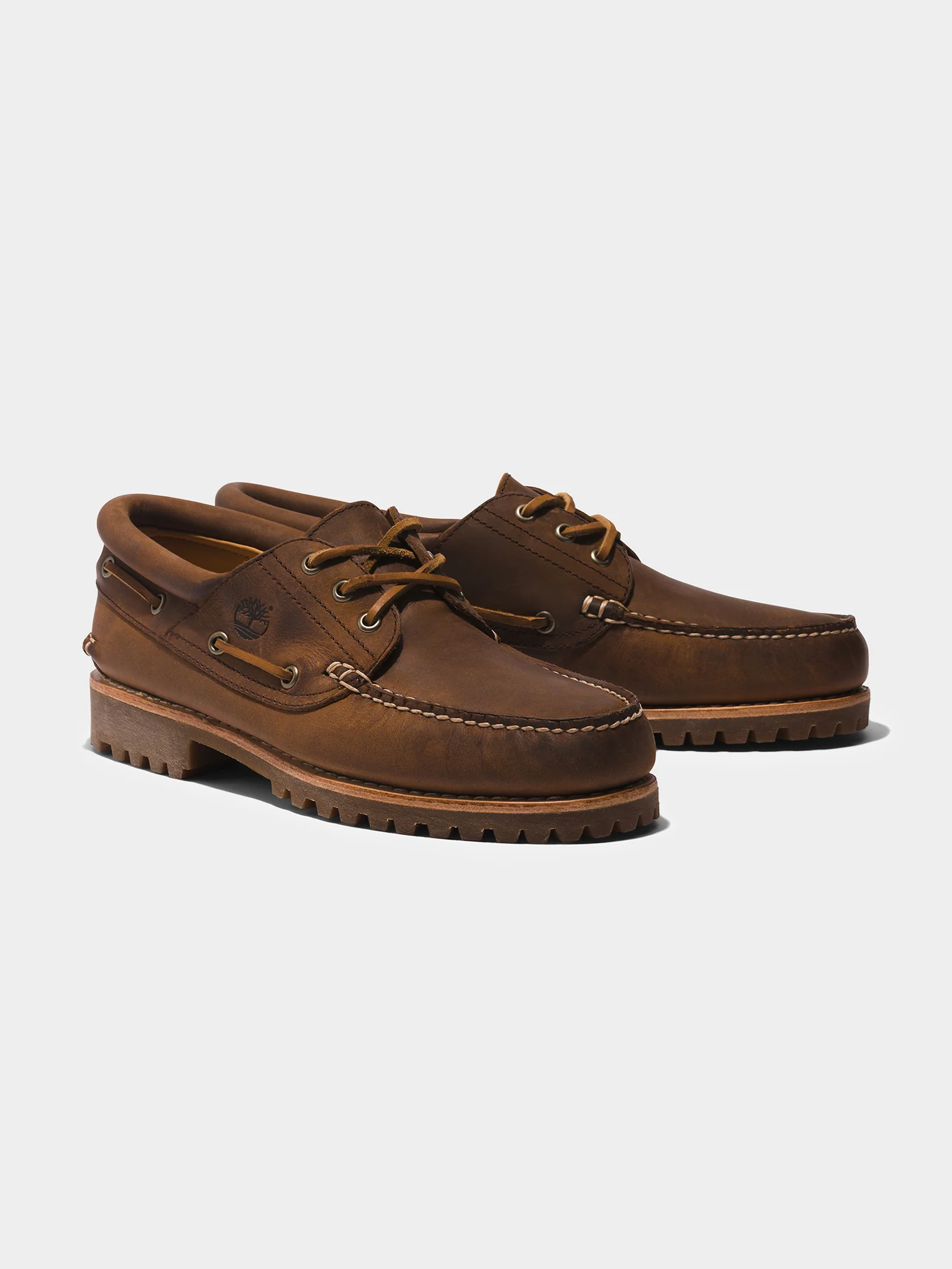 Mens 3 Eye Classic Lug Handsewn Boat Shoes