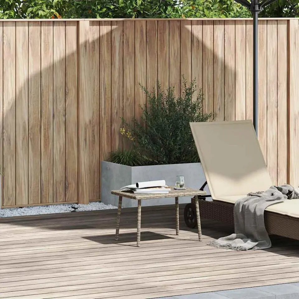 vidaXL - Tuin Salontafel - Grijs - Poly rattan - 60 x 40 x 37 cm