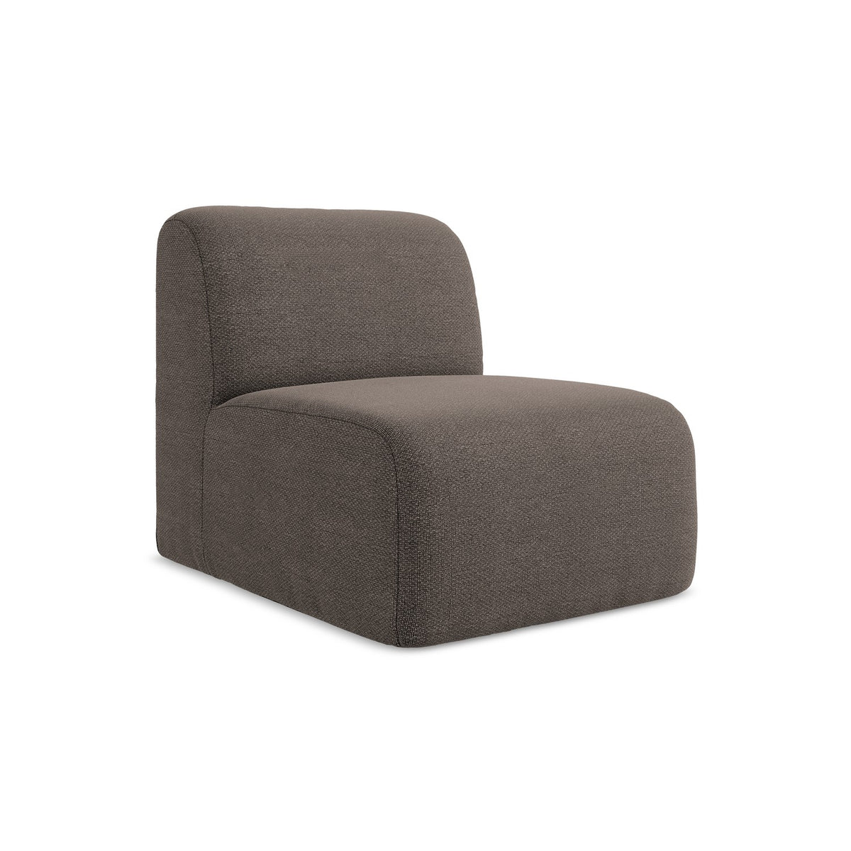 LaMiaSofa Bankmodule midden Cervo - bouclé - chocolade - 70x94x75