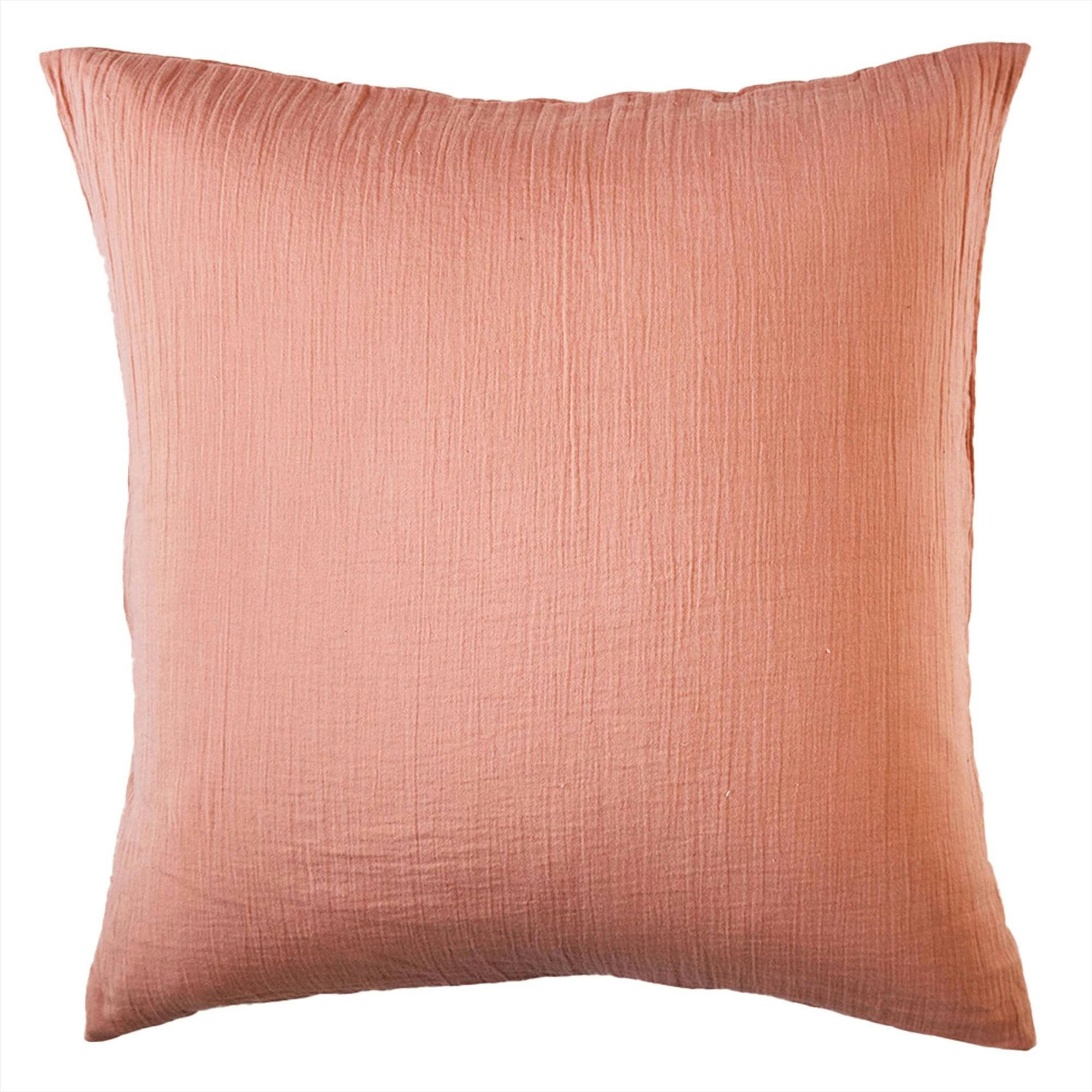 DOUBLE GAZE - Taie sac 50x70 rose poudré en coton