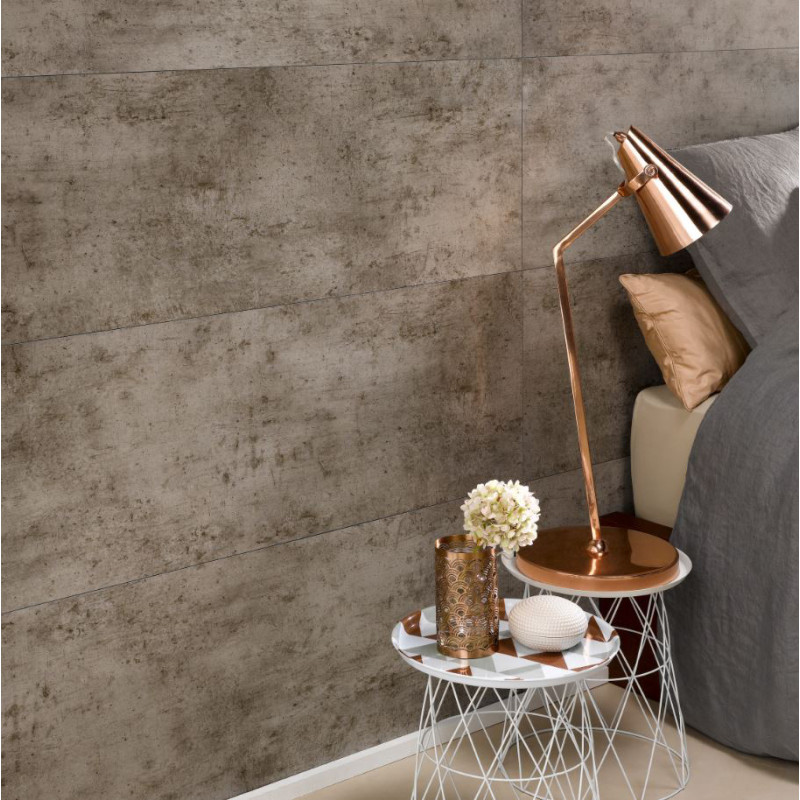 Dalle en PVC Ciment foncé 65 x 37,5 cm 8 pièces DUMAWALL