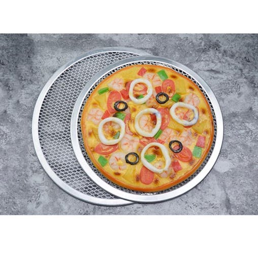 SOGA 2X 10-inch Round Seamless Aluminium Nonstick Commercial Grade Pizza Screen Baking Pan
