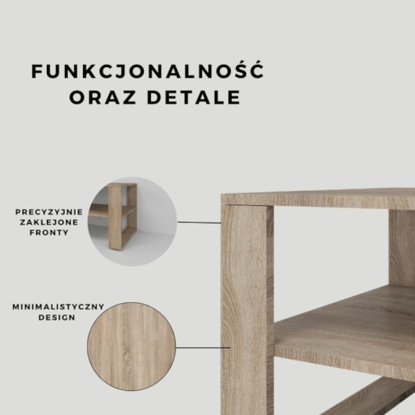 Nowoczesny stolik kawowy ława do salonu LOFT Dąb Sonoma elegancki design