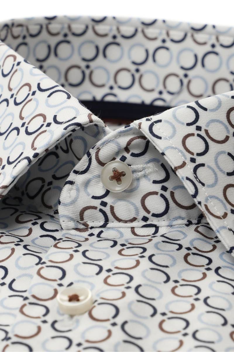 ETERNA Comfort Fit Hemd blau, Bedruckt
