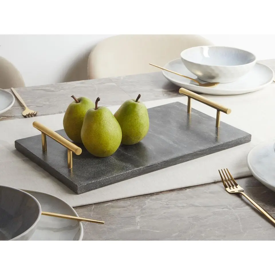 DIMARI - Decoratief dienblad - Zwart - Marmer