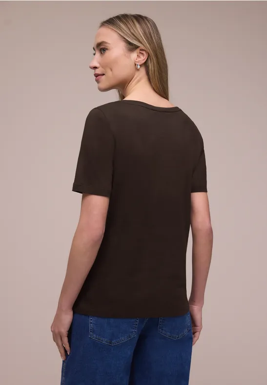 Basic T-Shirt mit V-Neck