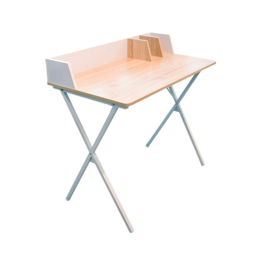 BRICE - Bureau bois et métal blanc