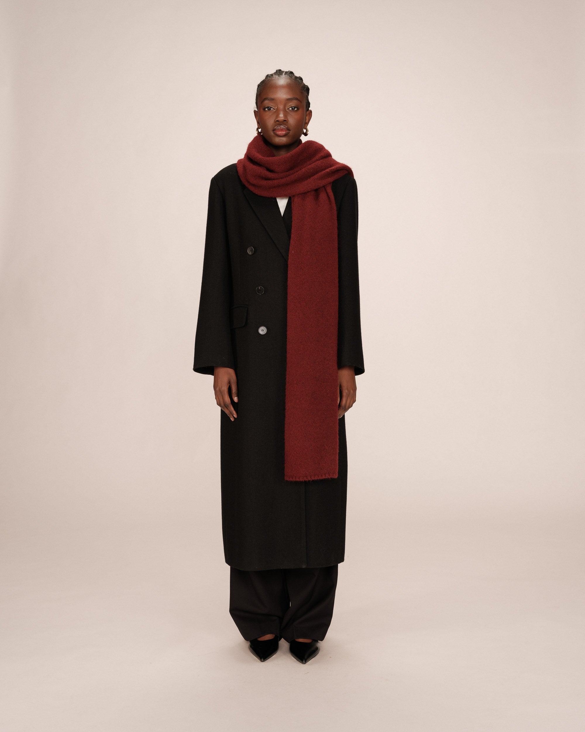 Echarpe en maille bordeaux Sanguine